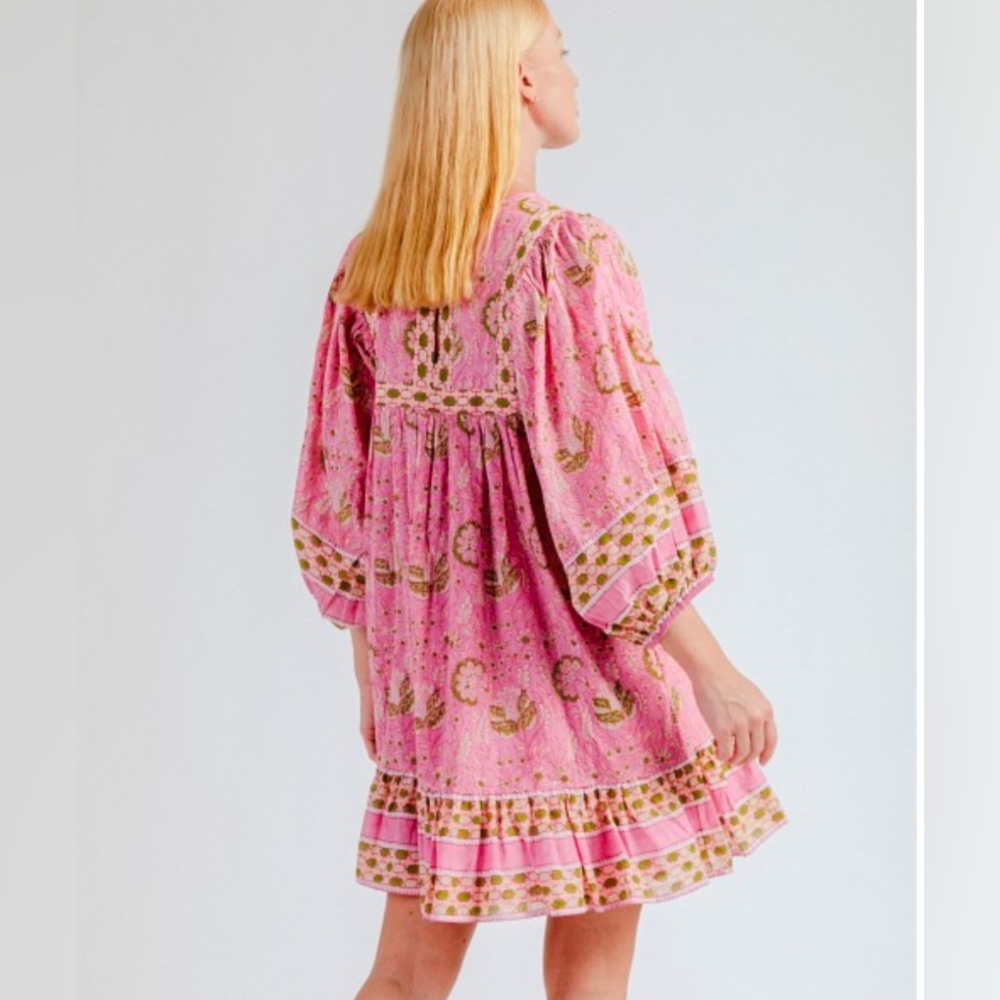 Cleobella Magdalena Mini Dress Wildflower $198 Large - Picture 4 of 10